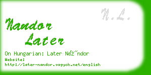 nandor later business card